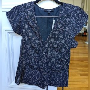 Madewell - Flutter-Sleeve Wrap Top in Floral - NWT